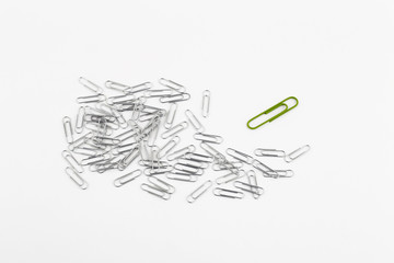 Mixed Paper Clips Metal and Green