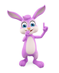 Easter Bunny with pointing sign pose