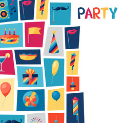 Celebration background with party icons and objects.