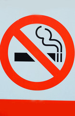 Signs symbolize no smoking.