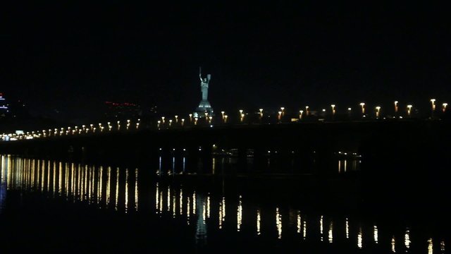 Kiev, Paton bridge night view