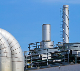 Pipes and smoke stacks of the power station