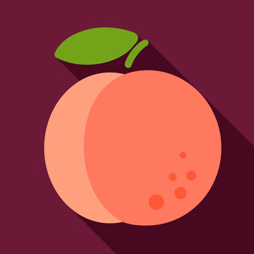 Peach flat icon with long shadow