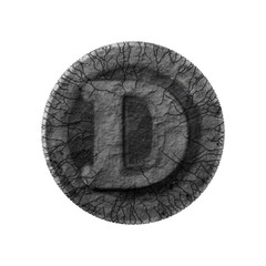 grunge font - letter D