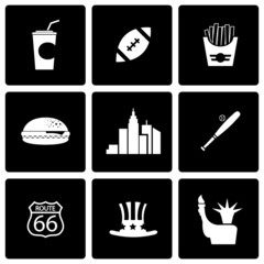 Vector black usa icon set