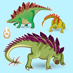 Stegosaurus Dinosaurs Sticker Collection Set