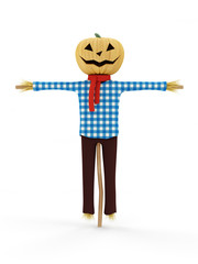 Scarecrows isolated on white background