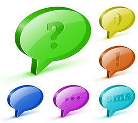 Collection of glossy bubbles