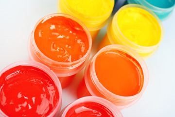 Colorful paint on white background