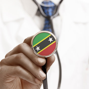 Stethoscope with national flag conceptual series - Saint Kitts a