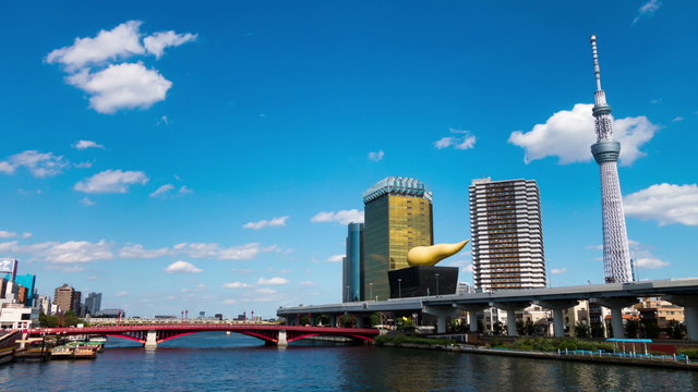 Tokyo and sumida river time lapse