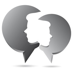 bubble speech with human face