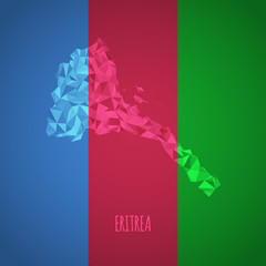 Low Poly Eritrea with National Colors