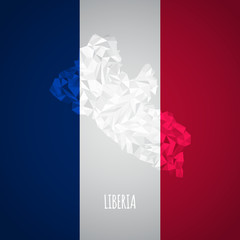 Low Poly Liberia with National Colors