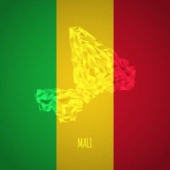Low Poly Mali with National Colors