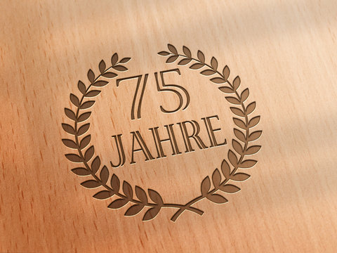 75 Jahre - Lorbeer - Holz D