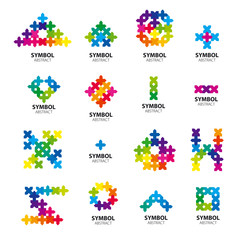 Big collection of vector logos of abstract modules