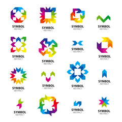 Big collection of vector logos abstract modules