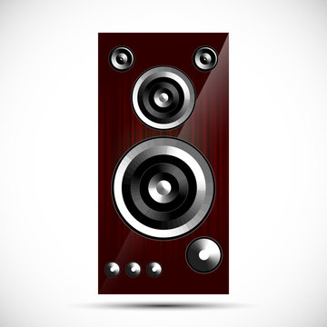 loudspeaker Hi-Fi acoustics icon wooden case vector illustration
