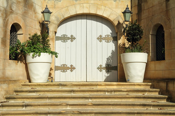 elegant entrance to the maltese villa , Europe