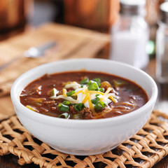 chili with sour cream and cheese