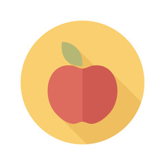 Apple flat icon with long shadow