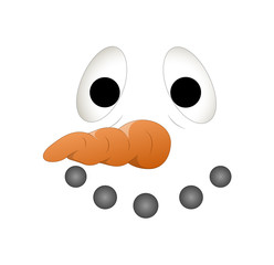 Fototapeta premium Scared Snowman Face