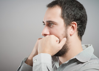 Fototapeta premium Portrait Of Thoughtful Young Man
