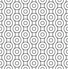 Afwasbaar behang Wit Zwart-wit geometrische naadloze patroon met cirkel.
