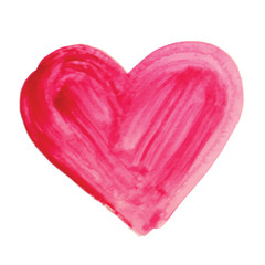 Watercolor hand drawn heart.