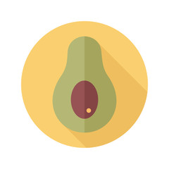 Avocado flat icon with long shadow