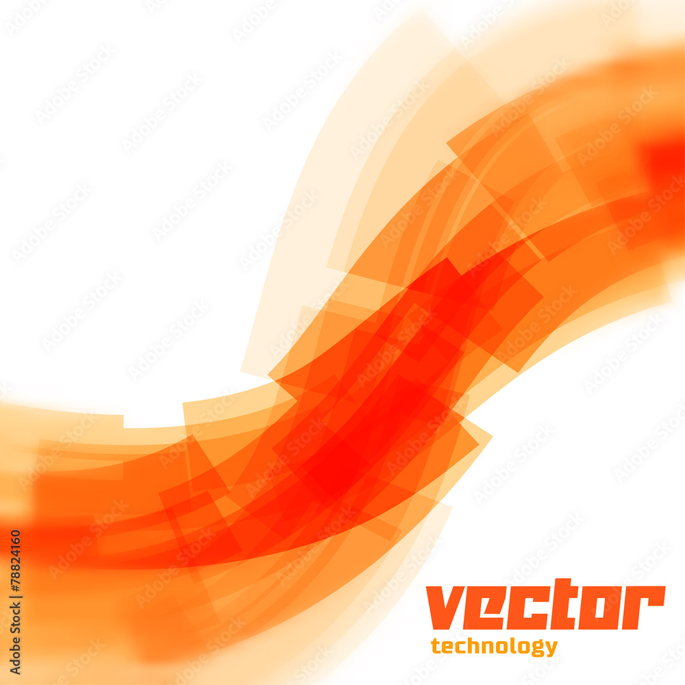 Poster vector background with orange blurred lines