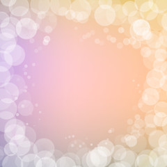 Abstract bokeh sparkles frame on blurred background
