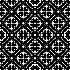 Fototapeta premium Black and white seamless pattern, abstract background.
