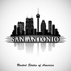 Fototapeta premium San Antonio Texas city skyline silhouette