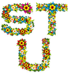 Flower and bush letters