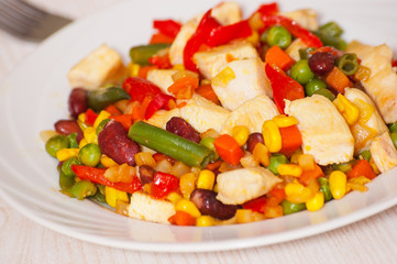 vegetables and chicken