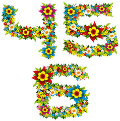 Flower and bush letters