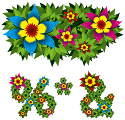 Flower and bush letters