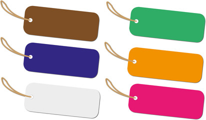 illustrazione di 6 etichette colorate