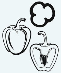 Sweet peppers sliced in pieces