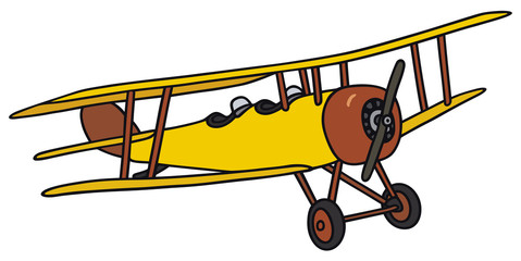 Hand drawing of a vintage biplane