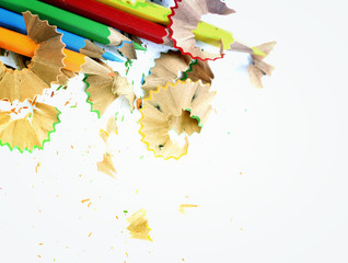 Pencils and wood shavings