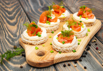 canape with salmon