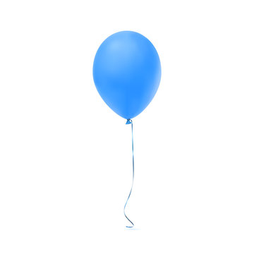 Blue balloon icon isolated on white background.