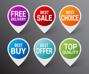 Set of color sale pointer