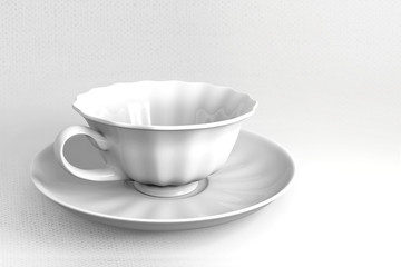 White cup and saucer