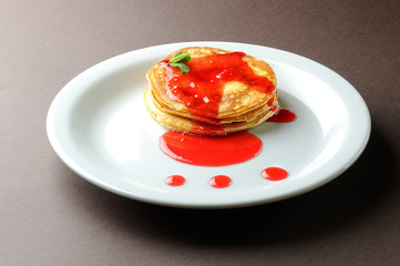 pancakes on a white plate