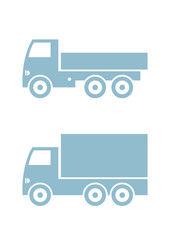 Truck icons on white background