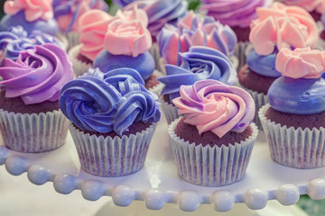 pink Cup-cakes close-up